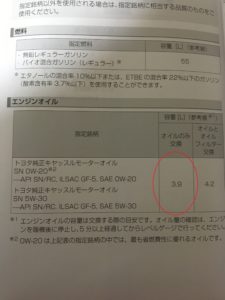 オイル量